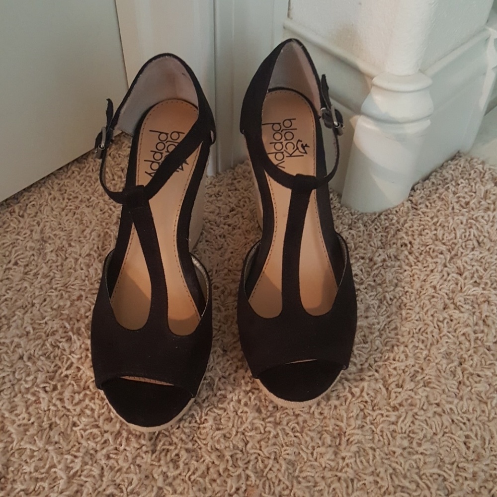 Black Suede Wedges